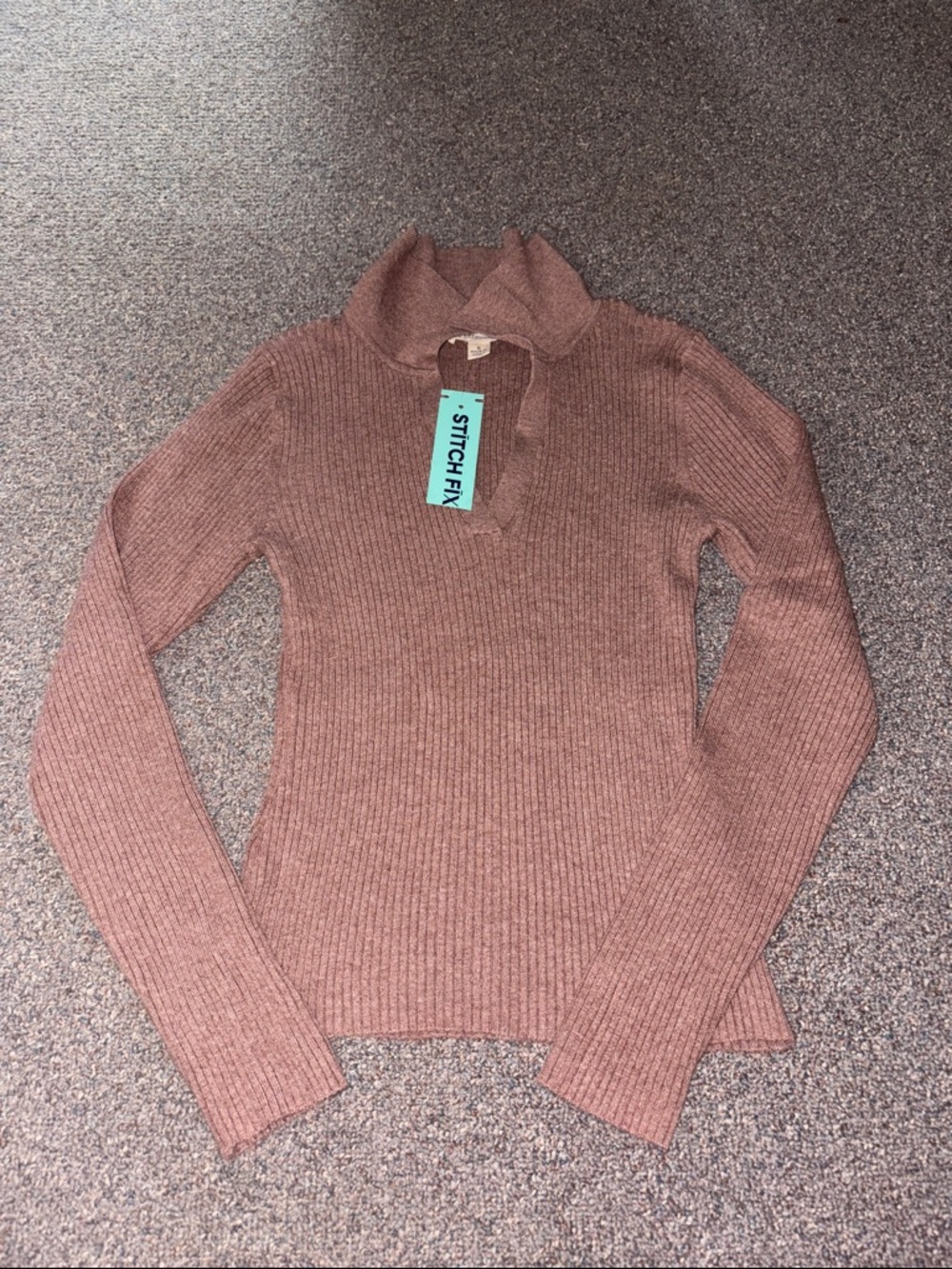 Brown ribbed sweater